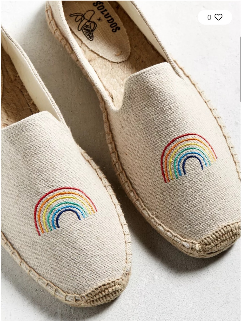 Soludos x Ashkahn Natural Rainbow Embroidered Espadrilles